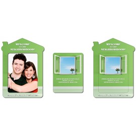 Magnet - House Shape Picture Frame (Approx. 4.3x6) - 20 Mil. with Logo