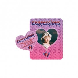 Picture Frame w/ Heart Shape Cut-Out Vinyl Magnet - 30mil Logo Branded