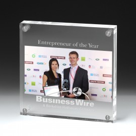 Promotional Laser Engraved Clear Acrylic Entrapment Frame - 6-3/4" x 6-3/4"  Promotional Laser Engraved Clear Acrylic Entrapment Frame - 6-3/4" x 6-3/4"