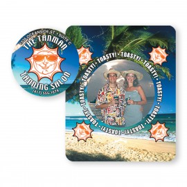 Personalized Picture Frame w/ Round Circle Shape Cut-Out Vinyl Magnet - 20mil  Personalized Picture Frame w/ Round Circle Shape Cut-Out Vinyl Magnet - 20mil