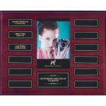 10.5" x 13" Mahogany Perpetual Plaque w/12 Plates and a Photo Holder Custom Printed