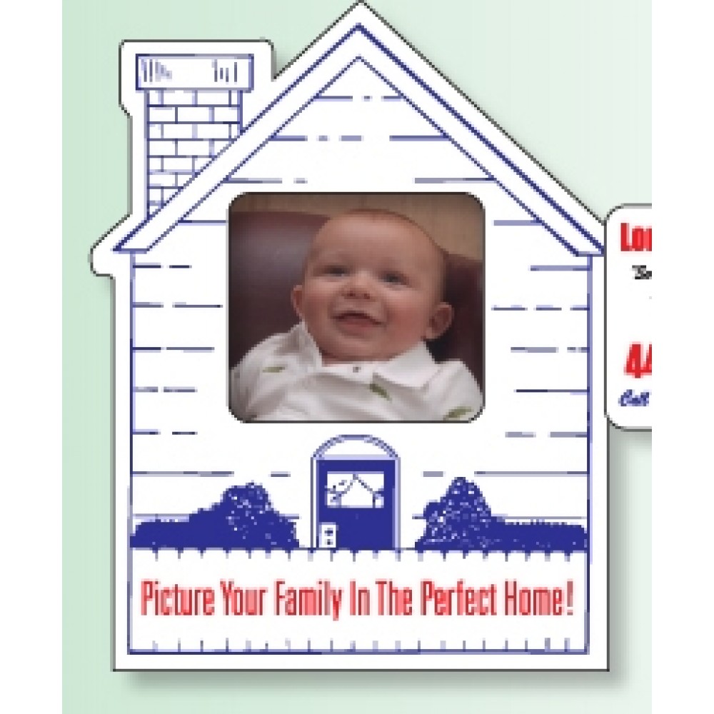 Custom Imprinted House Picture Frame Magnet w/ Removable Center (3 1/4" x 4")