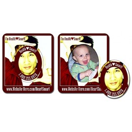 Logo Branded 25 Mil Laminated Picture Frame Magnet w/Oval Punch