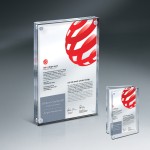 Promotional Magnetic Entrapment with Lasered Clear Front and Clear Back Lucite - Large