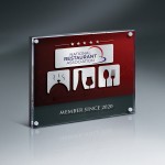 Personalized Magnetic Entrapment Clear Front/Black Steel Plate/Black Back Lucite for 7x5 Insert w/7x1 Laser Area