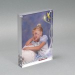 Acrylic Countertop Magnetic Frame, (2) 3/8" Panels, Holds 5w x 7h Custom Imprinted