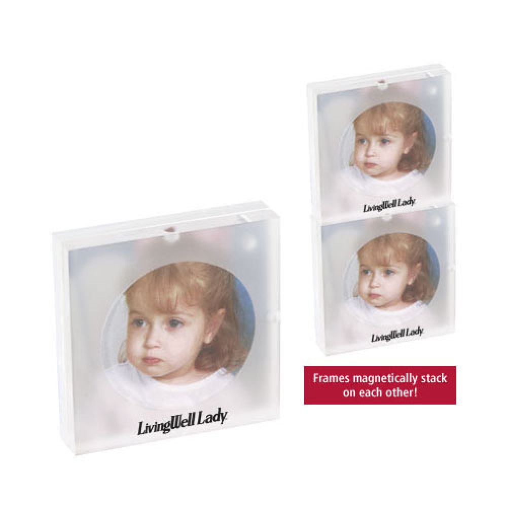 Acrylic Magnetic Stacking Photo Frame (3"x3") with Logo