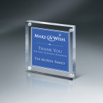 Personalized Magnetic Entrapment with Lasered Clear Front and Clear Back Lucite - Medium