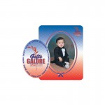 Picture Frame w/ Oval Shape Cut-Out Vinyl Magnet - 20mil with Logo