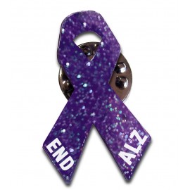 Glitter Ribbon Pin with Logo