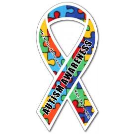 Logo Branded Magnet- 3.8x8 Awareness Ribbon - 30 Mil