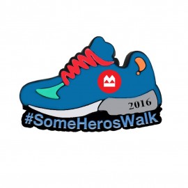 Custom Printed Some Heros Walk Ribbon Walk Sneaker Pin