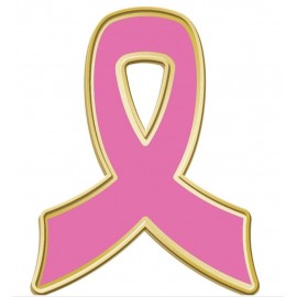 Logo Branded Pink Ribbon Pin NOW