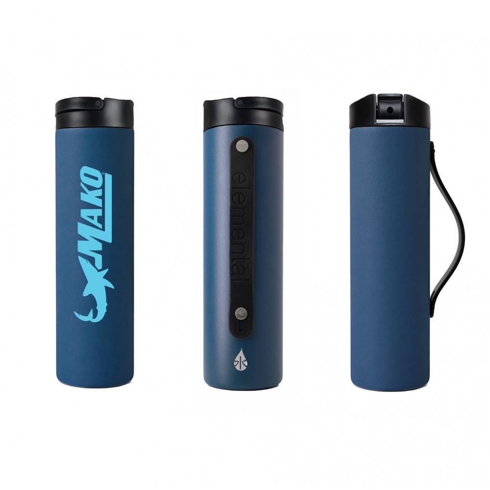 Elemental 20oz. Sport Iconic Stainless Steel Water Bottle w/ Drinking Spout and Straw with Logo