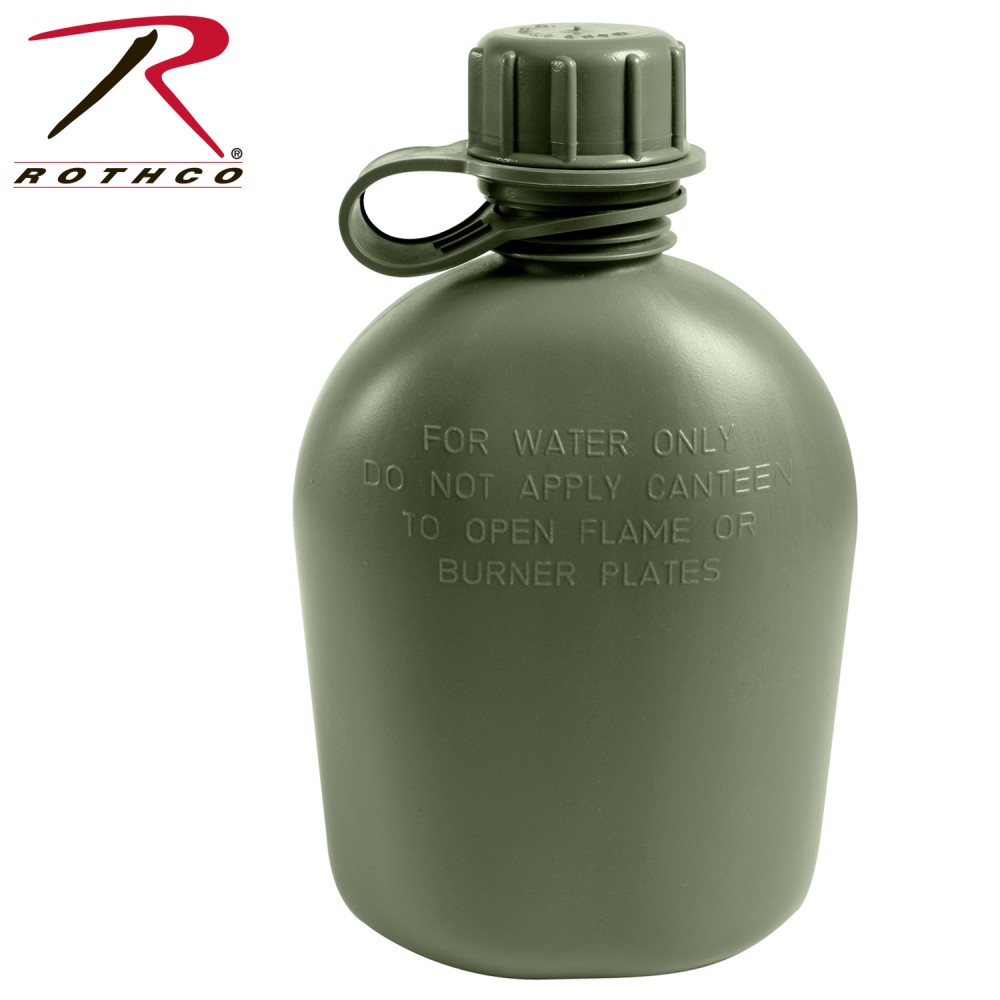 Custom Imprinted Genuine G.I. 3 Piece 1 Qt. Olive Drab Plastic Canteen Custom Imprinted Genuine G.I. 3 Piece 1 Qt. Olive Drab Plastic Canteen