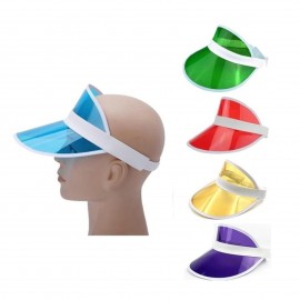 Clear PVC Sun Visor Hat with Logo  Clear PVC Sun Visor Hat with Logo