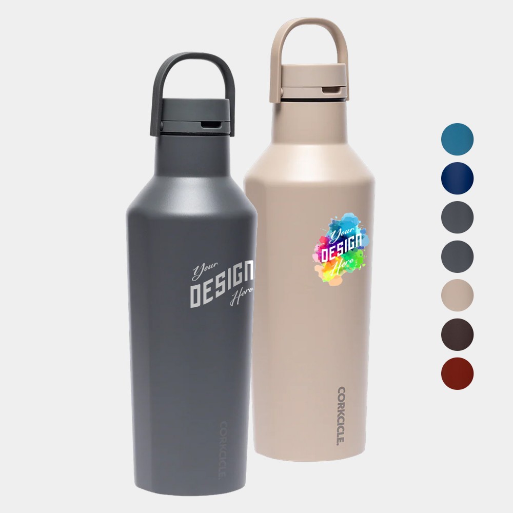 32 oz Corkcicle Stainless Steel Triple Insulated Wide Mouth Sport Canteen with Logo