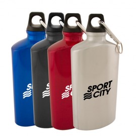 22 Oz. Aluminum Canteen w/ Carabiner & Key Ring with Logo  22 Oz. Aluminum Canteen w/ Carabiner & Key Ring with Logo