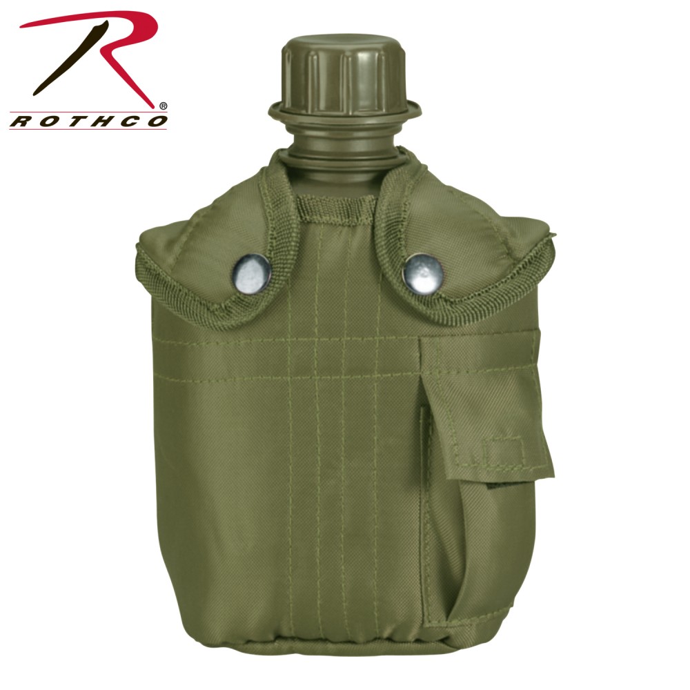 G.I. Style 1 Qt. Plastic Canteen & Nylon Cover Custom Branded G.I. Style 1 Qt. Plastic Canteen & Nylon Cover Custom Branded