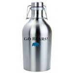 64oz Single Wall Stainless Steel Beer Growler with Logo