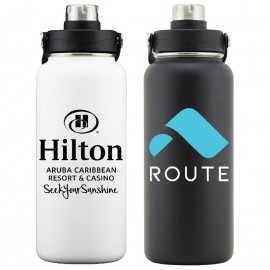 Atlantis 34oz Stainless Steel Double Walled Vacuum Insulated Bottle with Logo