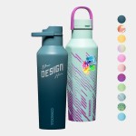 20 oz Corkcicle Stainless Steel Triple Insulated Wide Mouth Colorblock Sport Canteen with Logo