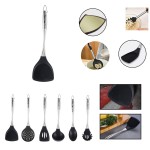 6 Pcs Silicone Kitchen Cooking Utensils Tool Set with Logo
