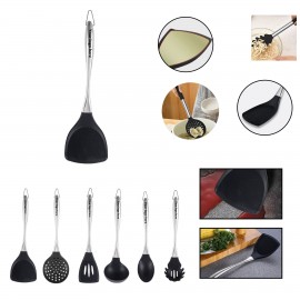 6 Pcs Silicone Kitchen Cooking Utensils Tool Set with Logo  6 Pcs Silicone Kitchen Cooking Utensils Tool Set with Logo