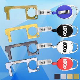 Promotional PPE Door Opener Closer No-Touch w/ Badge Reel Carabiner