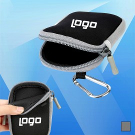 Earbuds Bag/Holder w/ Carabiner with Logo  Earbuds Bag/Holder w/ Carabiner with Logo