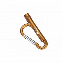 Aluminium Alloy Metal Carabiner Flashlight w/Split Ring with Logo