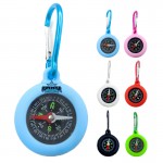 Outdoor Silicone Compass With Carabiner Clip with Logo