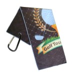 Sublimated Golf Towel with Premium Carabiner with Logo