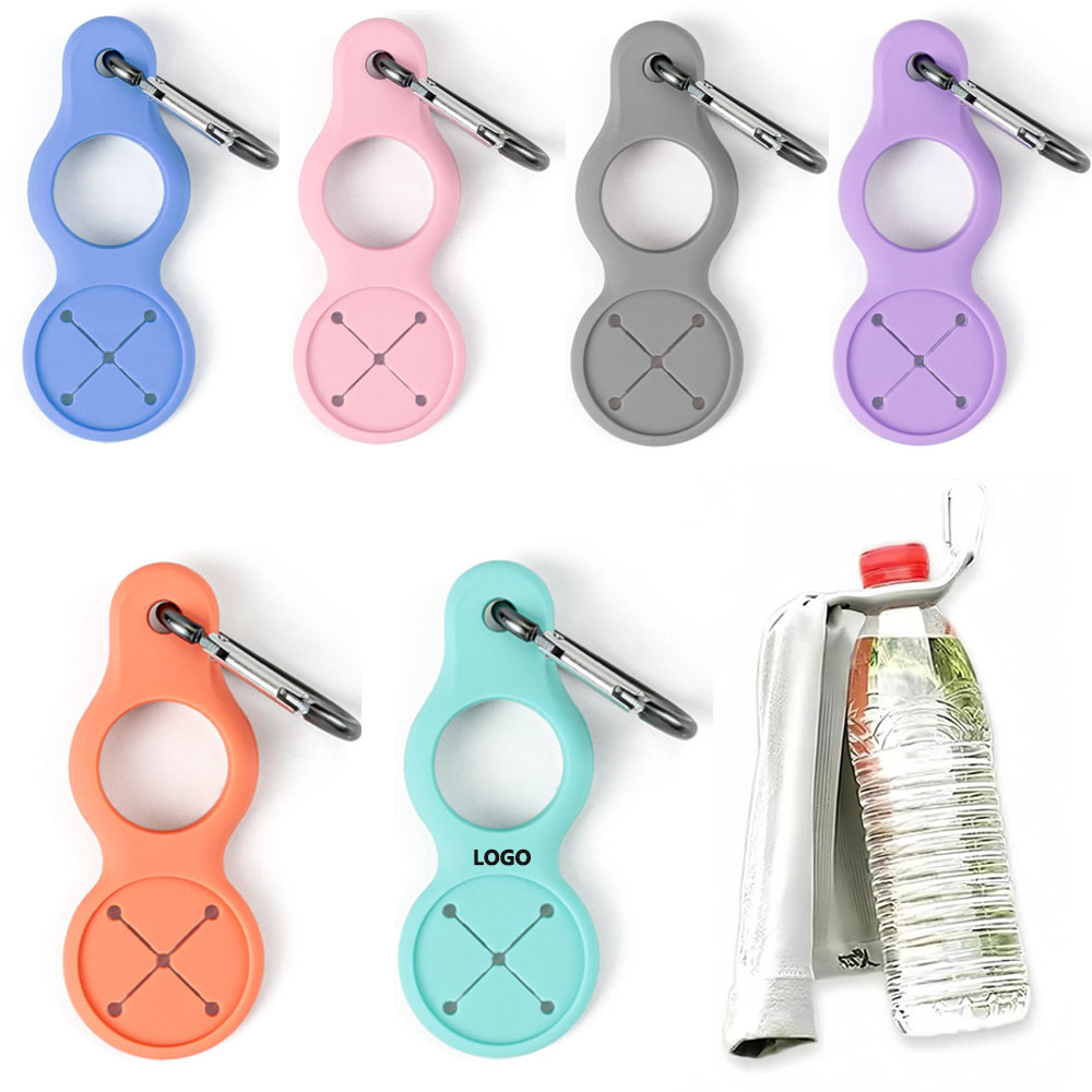 Custom Silicone Water Bottle Carrier with Carabiner