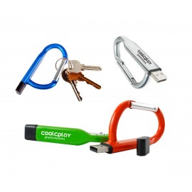 Logo Branded 2GB Keychain Carabiner USB Flash Drive