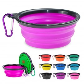 Promotional Silicone Collapsible Pet Bowl w/Carabiner