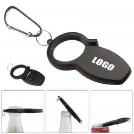 Stylish Tin Can Bottle Cap Opener With Carabiner with Logo