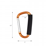 Custom Heavy Duty Aluminum Carabiner Clip and Stroller Hook 5 1/2" x 3" x 1/2" Multi Purpose Gear Hook