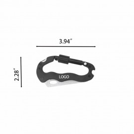 4" Multi Purpose Aluminum Carabiner W/ Knife Bottle Opener Screwdriver with Logo