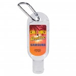 1 Oz. Hand Sanitizer Bottle w/Carabiner with Logo