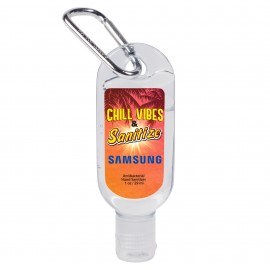 1 Oz. Hand Sanitizer Bottle w/Carabiner with Logo
