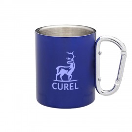 10 Oz. Warden Carabiner Handle Stainless Steel Mug with Logo