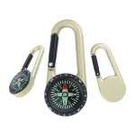 Promotional Durable Zinc Alloy Carabiner With Integrated Compass For Outdoor Use
