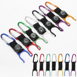 Carabiner With Compass And Bottle Holder with Logo