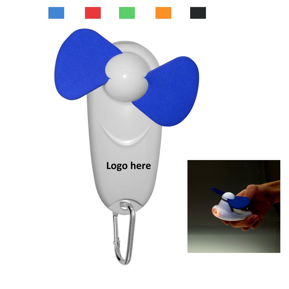 Personalized Sport Clip hook Fan with LED Light with Keychain