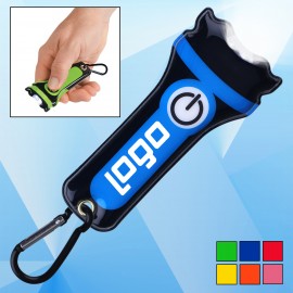 Magnetic PVC Flashlight w/Carabiner with Logo  Magnetic PVC Flashlight w/Carabiner with Logo
