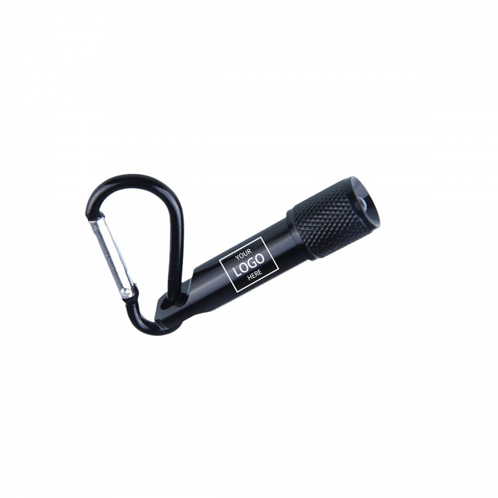 Mini Flashlight With Carabiner with Logo Mini Flashlight With Carabiner with Logo