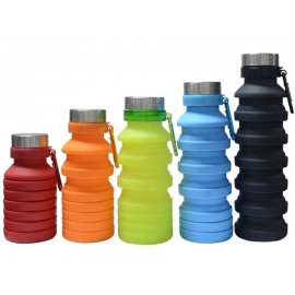 Personalized 18 Oz Foldable Silicone Water Bottle