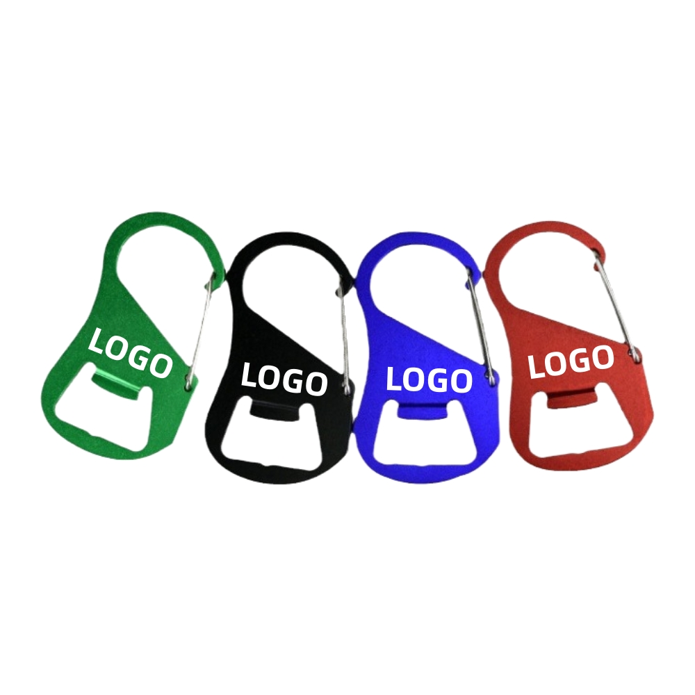 Promotional 2" Dual Function Aluminum Carabiner Bottle Opener