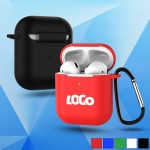 Silicone Earbud Case with Carabiner with Logo